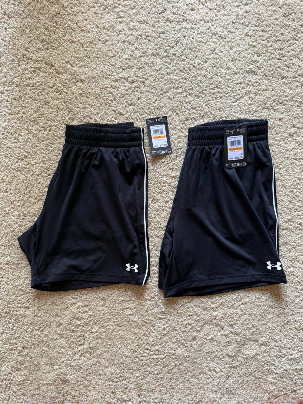 NWT Under Armour Team Tech 5" Shorts Black Small Lot of 2